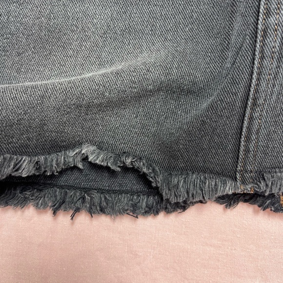 Pistola Rumi High Rise Cut Off Skirt in Black Vinyl. Size 27 - Picture 6 of 10